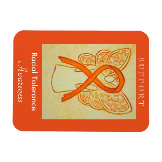 Raciale Tolerance Awareness Ribbon Angel Magnets Magneet (Horizontaal)