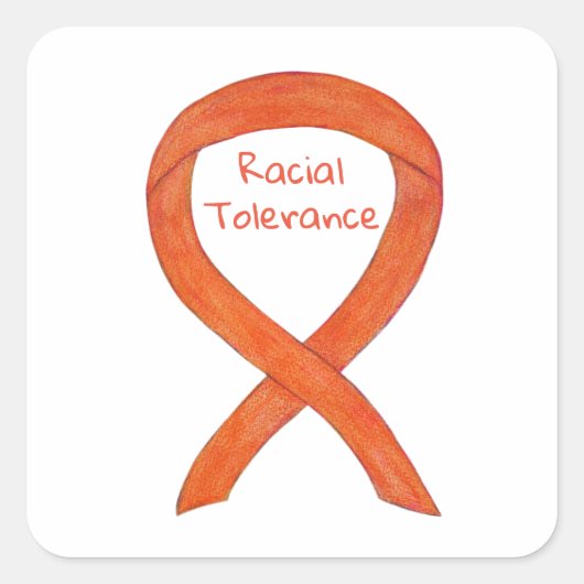 Raciale tolerance Awareness Ribbon Sticker Decels (Voorkant)