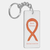 Raciale tolerance Oranje Awareness Ribbon Sleutelh Sleutelhanger (Voorkant Links)
