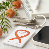 Raciale tolerance Oranje Awareness Ribbon Sleutelh Sleutelhanger (Voorkant Rechts)