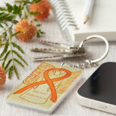 Raciale tolerance Oranje Awareness Ribbon Sleutelh Sleutelhanger (Voorkant Rechts)
