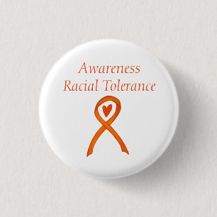 Raciale tolerantie Oranje bewustwording Ronde Button 3,2 Cm