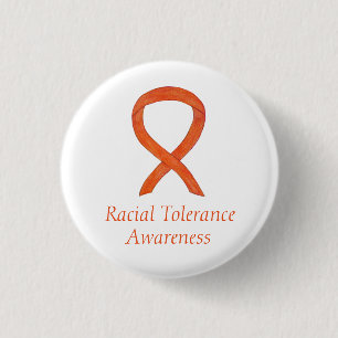 Raciale tolerantie Oranje bewustzijn Ribbon Pin Ronde Button 3,2 Cm