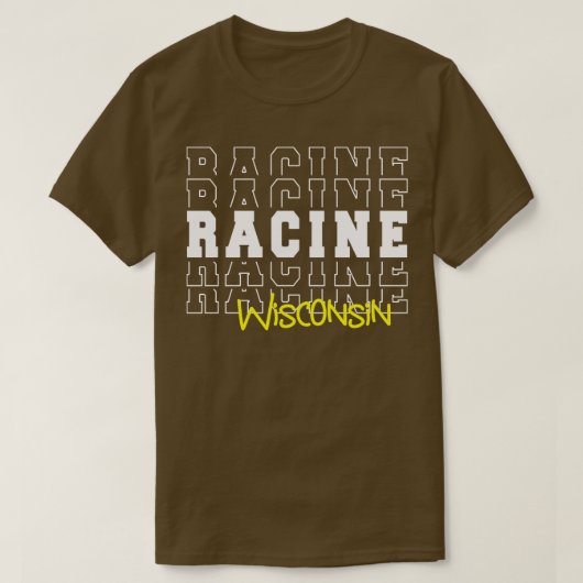 Racine stad Wisconsin Racine WI T-shirt (Design voorkant)