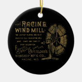 Racine Wind Mill Racine Wisconsin 1889 Keramisch Ornament (Voorkant)