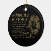 Racine Wind Mill Racine Wisconsin 1889 Keramisch Ornament (Links)
