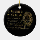 Racine Wind Mill Racine Wisconsin 1889 Keramisch Ornament (Achterkant)