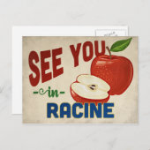 Racine Wisconsin Apple - Vintage Travel Briefkaart (Voorkant / Achterkant)