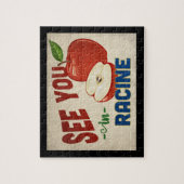 Racine Wisconsin Apple - Vintage Travel Legpuzzel (Verticaal)