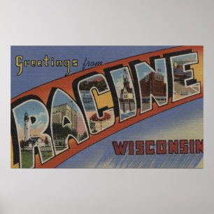 Racine, Wisconsin - Grote letterscènes Poster