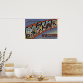 Racine, Wisconsin - Grote lettertjes Poster (Keuken)