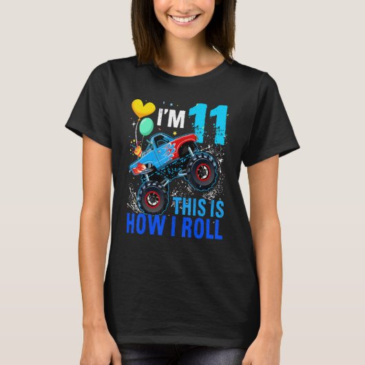 Racing 11th Birthday Boy Blaze Car 11 Years Monste T-shirt (Voorkant)