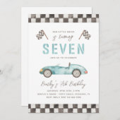 Racing 7e verjaardag Uitnodiging | Uitnodiging tot (Voorkant / Achterkant)
