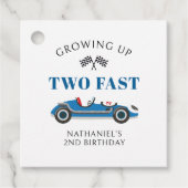 Racing auto 2e verjaardag dank u bedankjes labels (Voorkant)