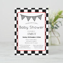 Racing Auto Baby Shower Uitnodiging, Verjaardagsui Kaart