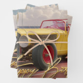  Racing auto Happy 50th Inpakpapier Vel (In situ)