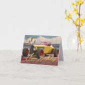  Racing auto Happy 50th Kaart (Gele Bloem)