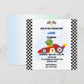 Racing auto jongen spel Grappige Dinosaurus Verjaa Kaart (Voorkant / Achterkant)