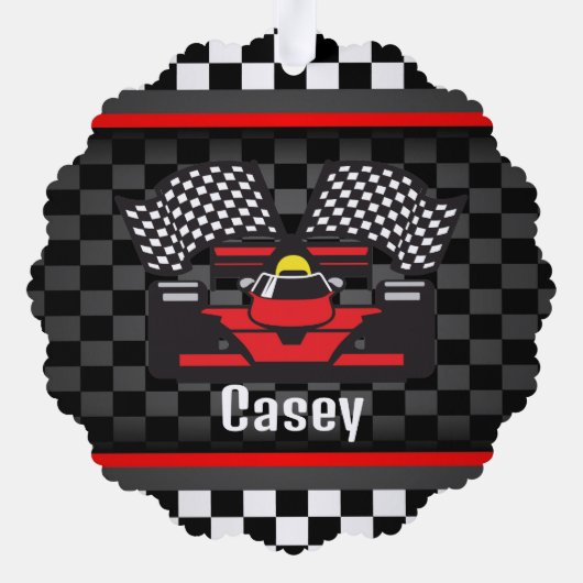 Racing auto ontwerp papier Ornament Kaart (Achterkant)