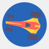 Racing auto racebaan Baby Boy Toewijding Ronde Sticker (Voorkant)