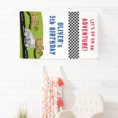 Racing auto weg huizen jongen verjaardag spandoek (Insitu)
