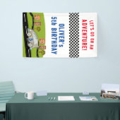 Racing auto weg huizen jongen verjaardag spandoek (Beurs)