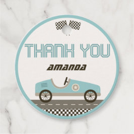 Racing Baby shower Circle Dank u Label