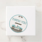 Racing Baby shower Circle Dank u Label (In situ)