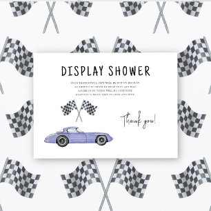 Racing baby shower - display douche informatiekaartje