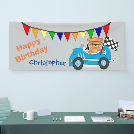 Racing Beer Boy Birthday Party Spandoek (Beurs)