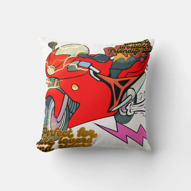 Racing Bike Art Snelheid Kussen (Voorkant)