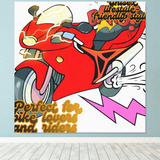  Racing Bike Art Speed Canvas Afdruk (Insitu (Houten vloer))