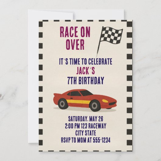 Racing Birthday  Kaart (Voorkant)