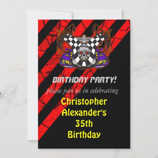Racing Birthday Party Invitations Kaart (Voorkant)