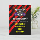 Racing Birthday Party Invitations Kaart (Staand voorkant)