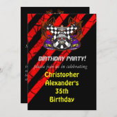 Racing Birthday Party Invitations Kaart (Voorkant / Achterkant)