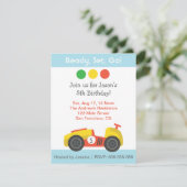 Racing Birthday Theme Party Kaart (Staand voorkant)