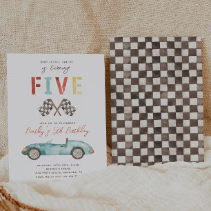 Racing Birthday Uitnodiging   5e verjaardag