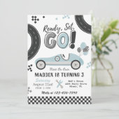 Racing Birthday Uitnodiging |  racisme (Staand voorkant)