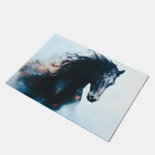  Racing Black Horse Portrait Minimalist Deurmat (Schuin)