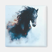  Racing Black Horse Portrait Minimalist Magneet (Voorkant)