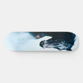 Racing Black Horse Portrait Minimalist Persoonlijk Skateboard (Horizontaal)