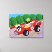 Racing Black Labrador Artwork Canvas Afdruk (Voorkant)