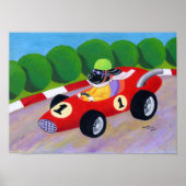 Racing Black Labrador Artwork Poster (Voorkant)