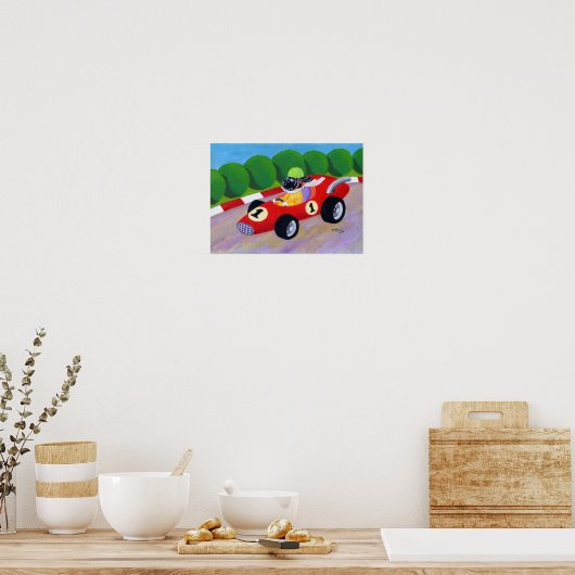 Racing Black Labrador Artwork Poster (Keuken)