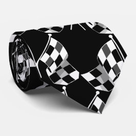 Racing Black White  Check Flag  Necktie Stropdas