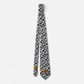 Racing Black White Check Flag Tire Flames Necktie Stropdas (Achterkant)