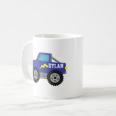 Racing Blue Monster Truck, voor jongens Koffiemok (Voorkant links)