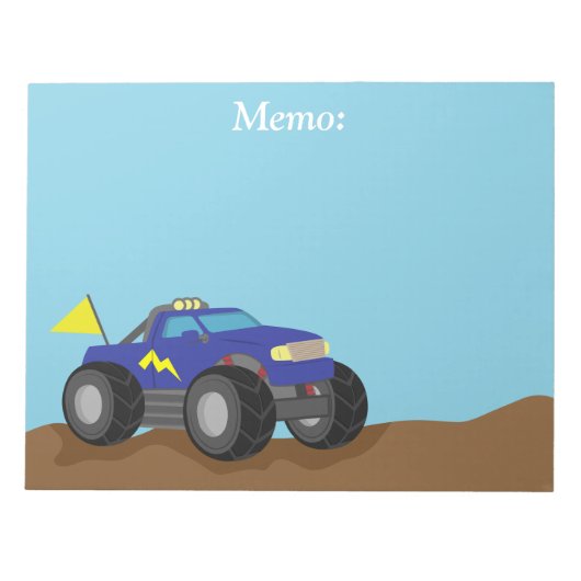 Racing Blue Monster Truck, voor jongens Notitieblok (Voorkant)