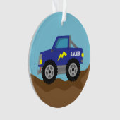 Racing Blue Monster Truck, voor jongens Ornament (voorkant)
